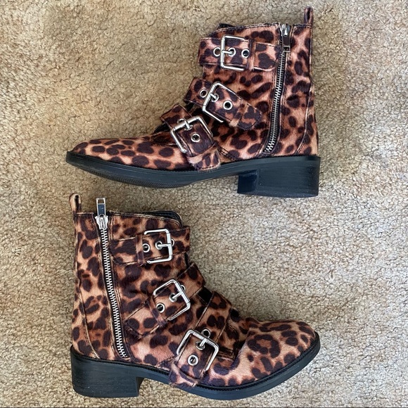 EUC Leopard Print Ankle Booties - Picture 1 of 5